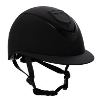 Equestro® jahalna čelada Embossed logo Wide Visor - črna Equestro® jahalna čelada Embossed logo Wide Visor - črna