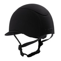 Equestro® jahalna čelada Embossed logo Wide Visor - črna
