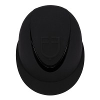 Equestro® jahalna čelada Embossed logo Wide Visor - črna