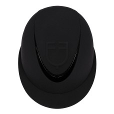 Equestro® jahalna čelada Embossed logo Wide Visor - črna