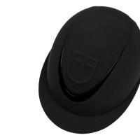 Equestro® jahalna čelada Embossed logo Wide Visor - črna