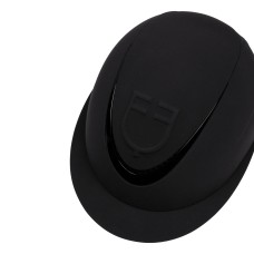 Equestro® jahalna čelada Embossed logo Wide Visor - črna