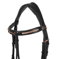 Angleška uzda EQUESTRO ROSEGOLD BIT - črna