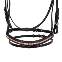 Angleška uzda EQUESTRO ROSEGOLD BIT - črna
