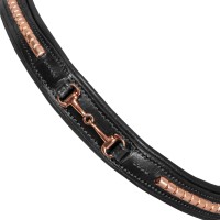 Angleška uzda EQUESTRO ROSEGOLD BIT - črna