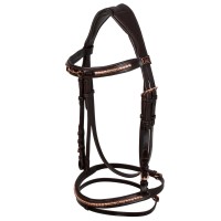 Angleška uzda EQUESTRO ROSEGOLD BIT - rjava Angleška uzda EQUESTRO ROSEGOLD BIT - rjava