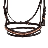 Angleška uzda EQUESTRO ROSEGOLD BIT - rjava