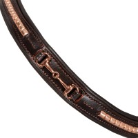 Angleška uzda EQUESTRO ROSEGOLD BIT - rjava