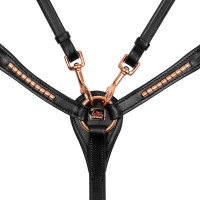 Angleška oprsnica EQUESTRO ROSEGOLD BIT - črna