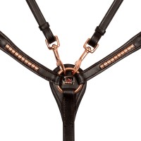 Angleška oprsnica EQUESTRO ROSEGOLD BIT - rjava