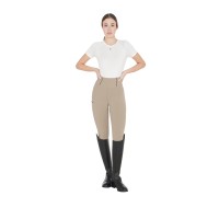 EQUESTRO® ženske jahalne pajkice Slim Fit SU26 - oxford tan