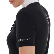 EQUESTRO® ženska tehnična tekmovalna majica RHINESTONES