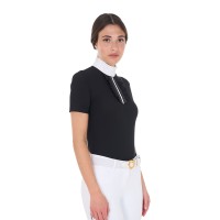 EQUESTRO® ženska tehnična tekmovalna majica RHINESTONES
