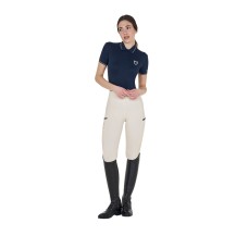 EQUESTRO® ženske poletne tekmovalne pajkice PERFORATED HYBRID - lahkotne, z žepom