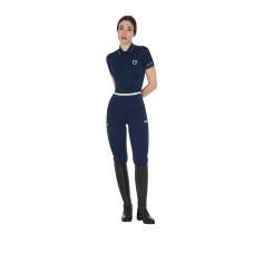 EQUESTRO® ženske poletne jahalne pajkice PERFORATED HYBRID - lahkotne, z žepom