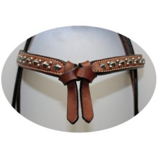 Western uzda na čelnik WIDE DOTS COGNAC