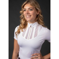 Ženska tekmovalna majica s kratkimi rokavi EQS Burgundy