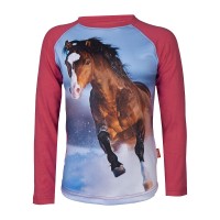 Otroška majica z dolgimi rokavi RED HORSE, z motivom konja