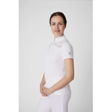 HORZE tekmovalna majica s kratkimi rokavi KAITLIN bela- zračen material
