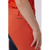 Horze Junior Active bombažne otroške jahalne hlače s silikončki - oranžne