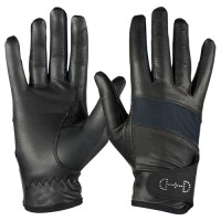 HORZE ženske jahalne rokavice LEATHER MESH - črne HORZE ženske jahalne rokavice LEATHER MESH - črne
