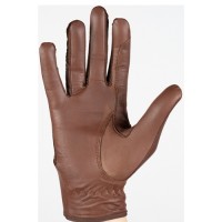 HORZE ženske jahalne rokavice LEATHER MESH - rjave