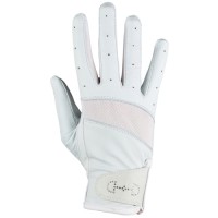 HORZE ženske jahalne rokavice LEATHER MESH - bele