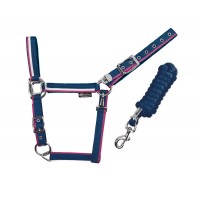 Oglavka in povodec EQUESTRO WHITE TRIM