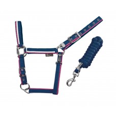 Oglavka in povodec EQUESTRO WHITE TRIM