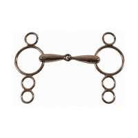 Snaffle brzda s štirimi obročki HOLLOW INOX 23mm Snaffle brzda s štirimi obročki HOLLOW INOX 23mm