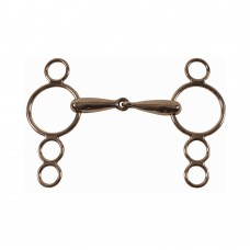 Snaffle brzda s štirimi obročki HOLLOW INOX 23mm