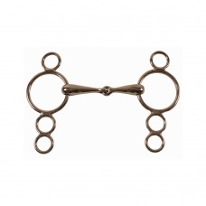 Snaffle brzda s štirimi obročki SOLID INOX 21mm