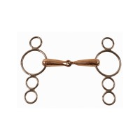 Snaffle brzda s štirimi obročki INOX COPPER 23mm Snaffle brzda s štirimi obročki INOX COPPER 23mm