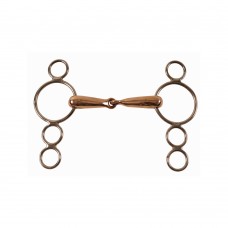 Snaffle brzda s štirimi obročki INOX COPPER 23mm