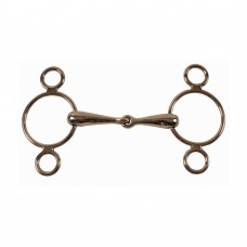 Snaffle brzda s tremi obročki HOLLOW INOX 21mm