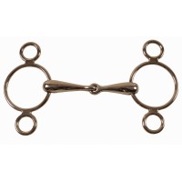 Snaffle brzda s tremi obročki PESSOA SOLID INOX 18mm Snaffle brzda s tremi obročki PESSOA SOLID INOX 18mm
