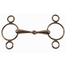 Snaffle brzda s tremi obročki PESSOA SOLID INOX 18mm