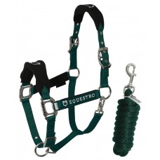 Set oglavka + povodec EQUESTRO SHAPED - temno zelena