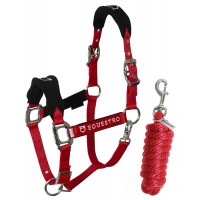 Set oglavka + povodec EQUESTRO SHAPED - rdeča Set oglavka + povodec EQUESTRO SHAPED - rdeča