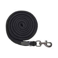 Povodec BLACK, črn s črnim karabinom
