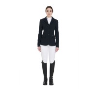 EQUESTRO® ženski tekmovalni suknjič PERFORATED - črn
