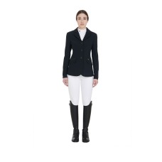 EQUESTRO® ženski tekmovalni suknjič PERFORATED - črn