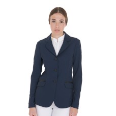 EQUESTRO® ženski tekmovalni suknjič PERFORATED - temno moder
