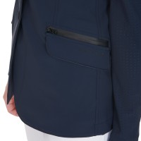 EQUESTRO® ženski tekmovalni suknjič PERFORATED - temno moder
