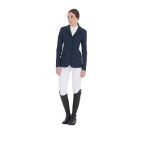 EQUESTRO® ženski tekmovalni suknjič PERFORATED - temno moder