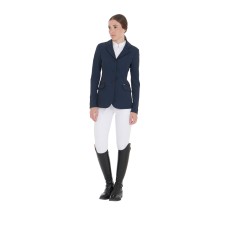 EQUESTRO® ženski tekmovalni suknjič PERFORATED - temno moder