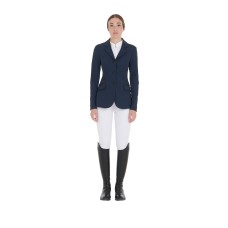 EQUESTRO® ženski tekmovalni suknjič PERFORATED - temno moder