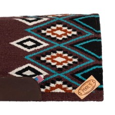 Western podsedelnica POOL'S BREATHABLE PURE WOOL, bordo/turkizna