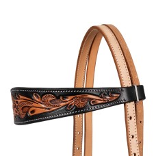Pool's western uzda DARK FLORAL