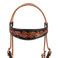 Pool's western uzda DARK FLORAL